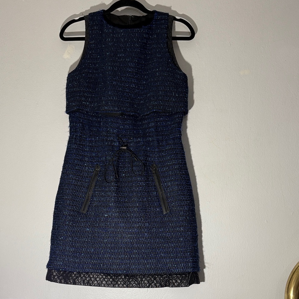 Proenza Schouler Navy Silk / Wool Sleeveless Dress size 8